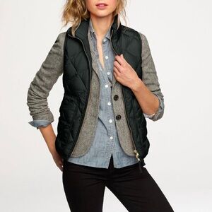 Women's JCrew Excursion Black Quilted Vest